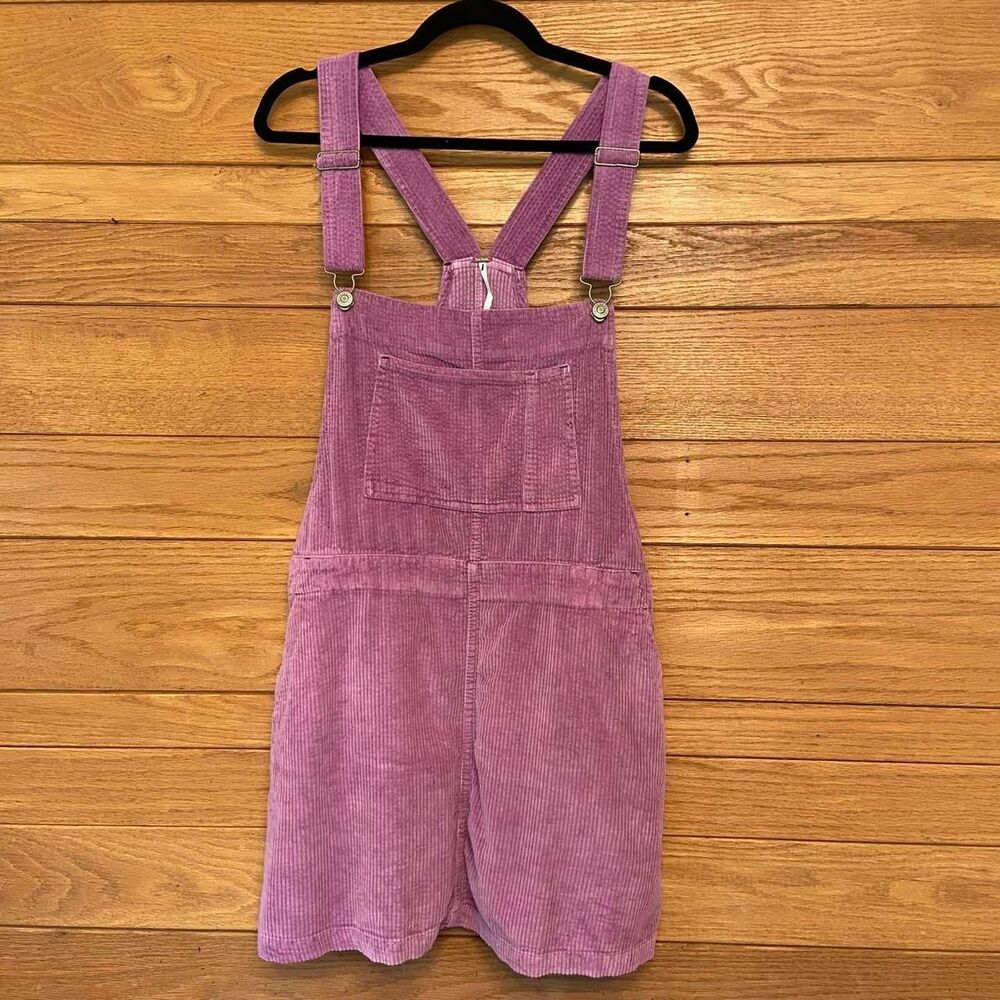 Free People purple overall corduroy mini dress